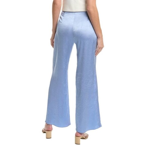 New Vince High-waist Textured Satin Wide Leg Pant in Blue Size L - Picture 3 of 7